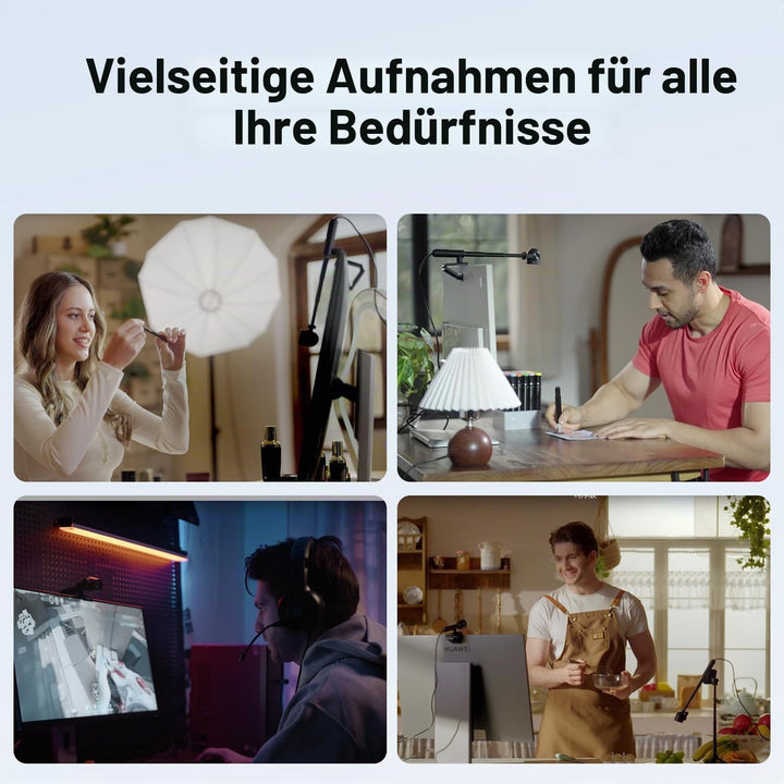 JOYUSING FlexCam10 4K Augenkontakt Webcam für PC, 4 Modi in 1 Webcam mit Mikrofon, PDAF Autofokus, 2