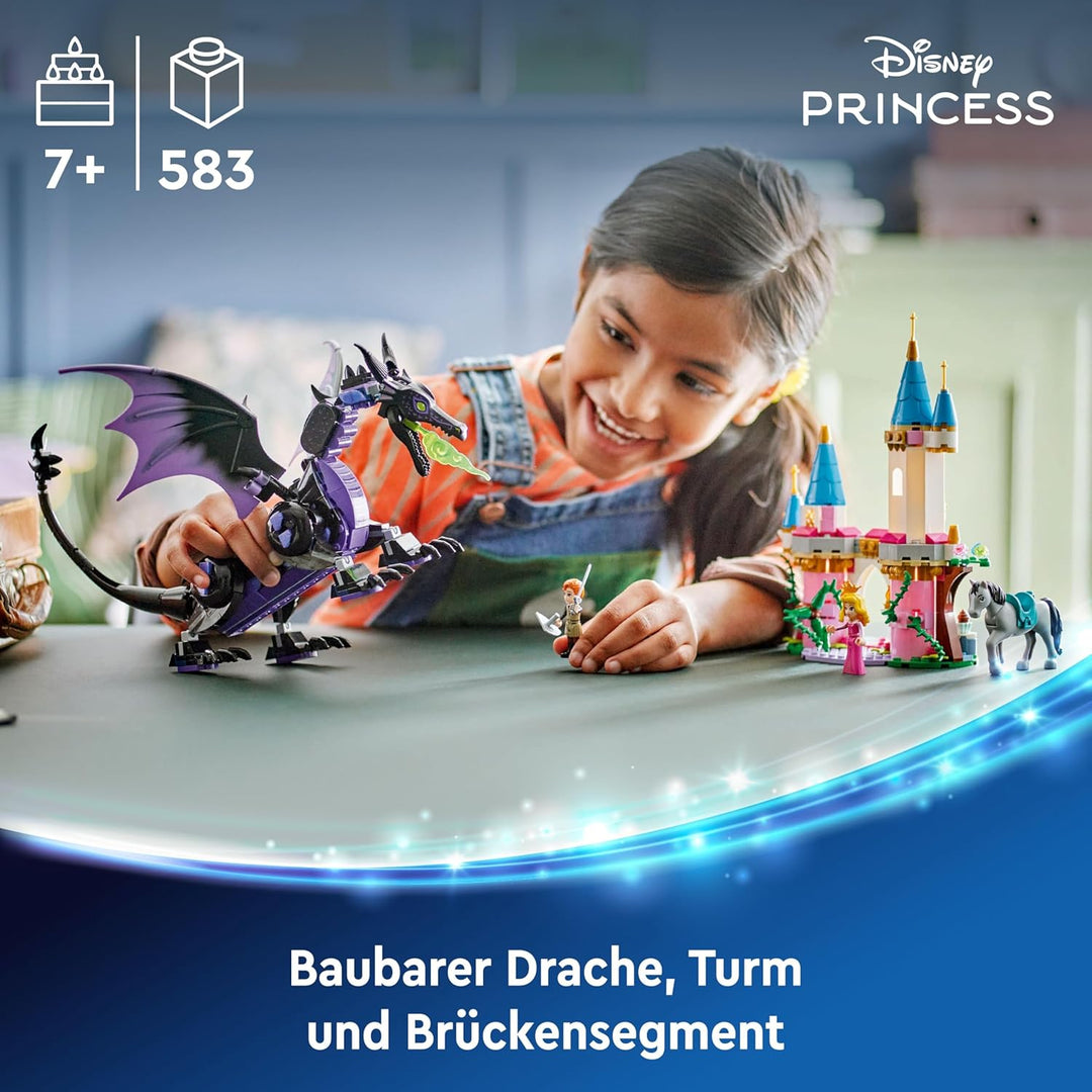 LEGO ǀ Disney Princess Malefiz als Drache, Fantasy-Spielset für Kinder und Fans von Dornröschen, Ges
