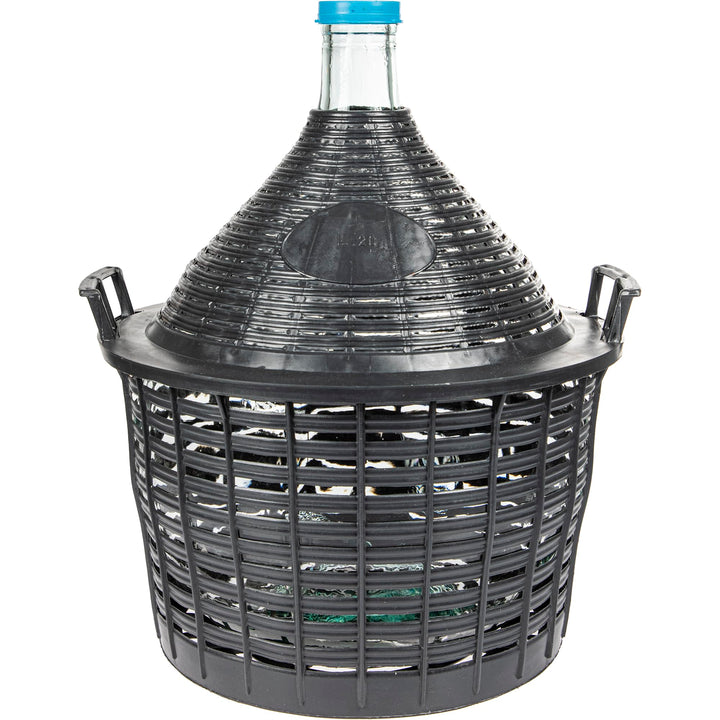 lilawelt24 Weinballon mit Korb Glasballon Gäreimer Gärballon Gärbehälter (Weinballon 20L), Weinballo