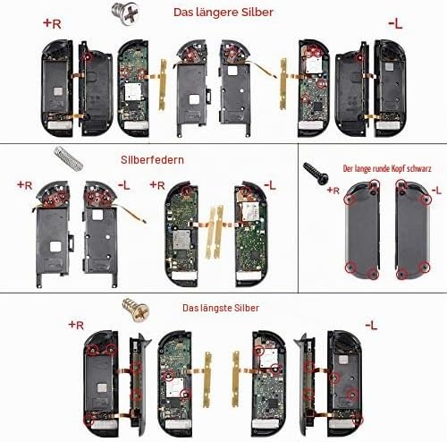 eXtremeRate Hülle Case für Nintendo Switch Joycon/Konsole, Rückgehäuse&amp;Kickstand für Switch Console,