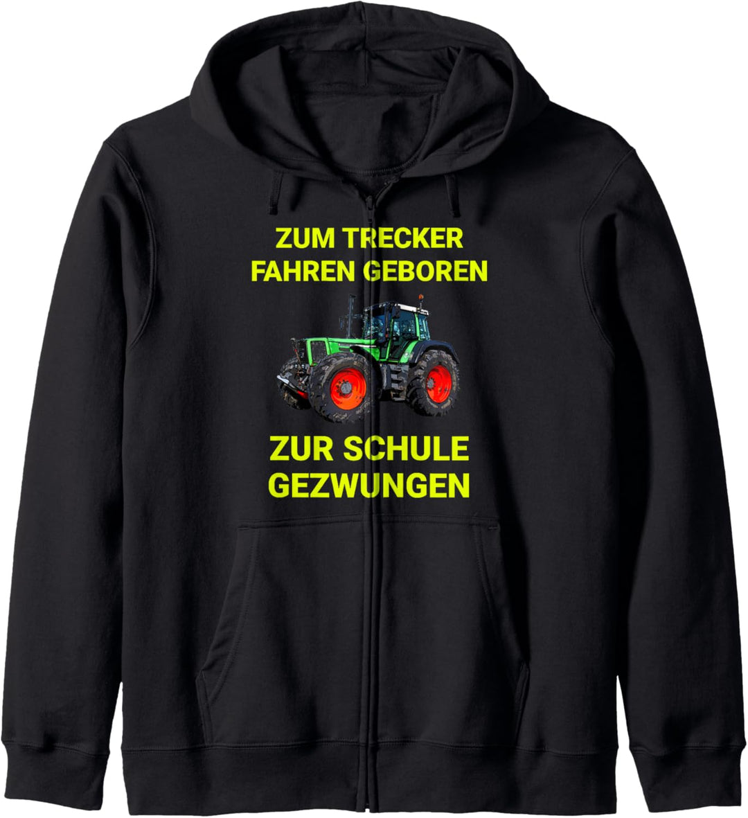 Landwirtschaft Trecker Traktor fahren Bauer Kind Schule Kapuzenjacke