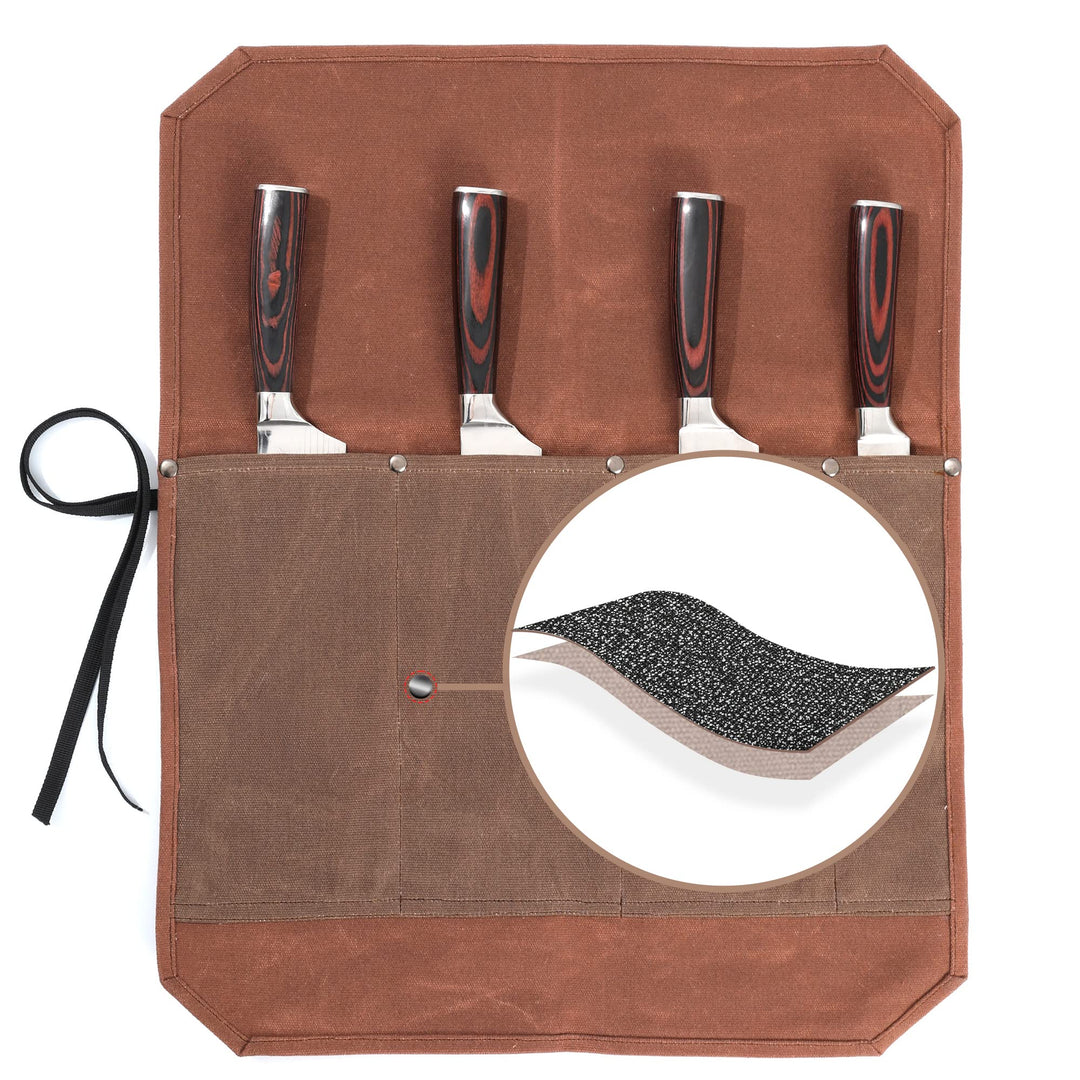 Multifunktions Messertasche, Messertasche aus 16oz gewachstem Canvas, Schnittfeste professionelle Ko