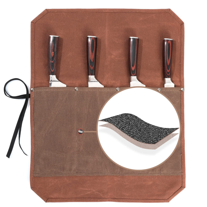 Multifunktions Messertasche, Messertasche aus 16oz gewachstem Canvas, Schnittfeste professionelle Ko