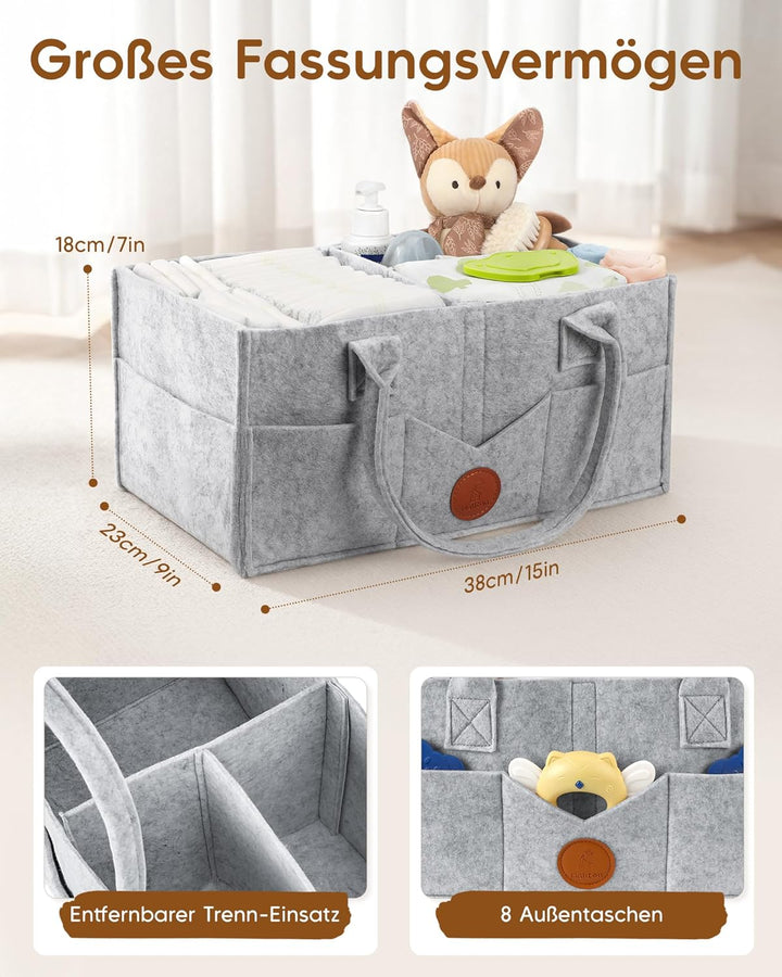 Maliton Wickeltisch Organizer, Baby Windel Caddy Organizer Newborn Essentials, Robuster Tragbarer Fi