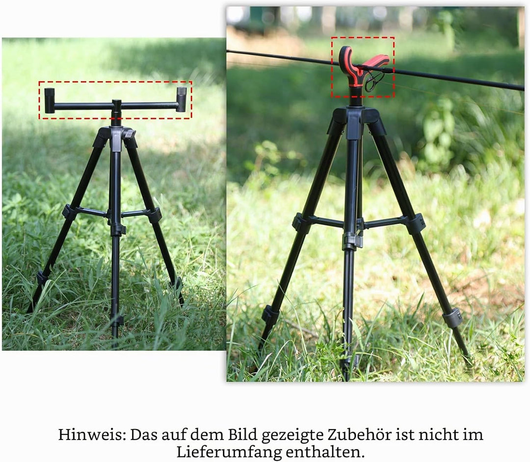 Höhenverstellbares Angelruten-Stativ aus Aluminiumlegierung, Angelstativ, faltbar, tragbar