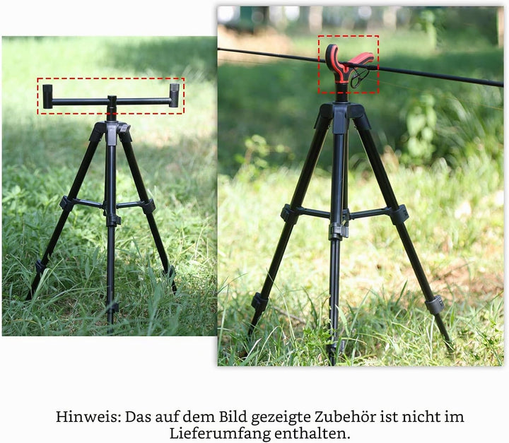 Höhenverstellbares Angelruten-Stativ aus Aluminiumlegierung, Angelstativ, faltbar, tragbar