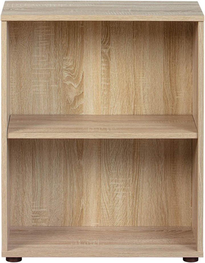 Bücherregal Standregal 2 Fächer Höhenverstellbare Böden Holzregal Wohnzimmer Arbeitszimmer Büro Pari