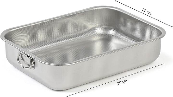Steel STAHLPFANNE Antihaft hohe rechteckige Pfanne 30 Kochvorbereitung, Material, Multicolor