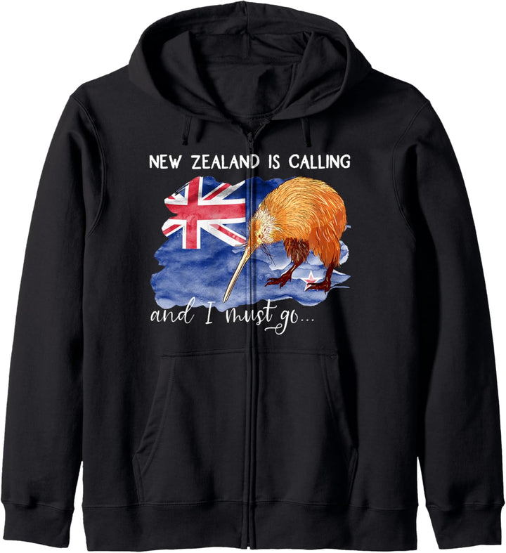 New Zealand is calling, and I must go... Neuseeland Geschenk Kapuzenjacke