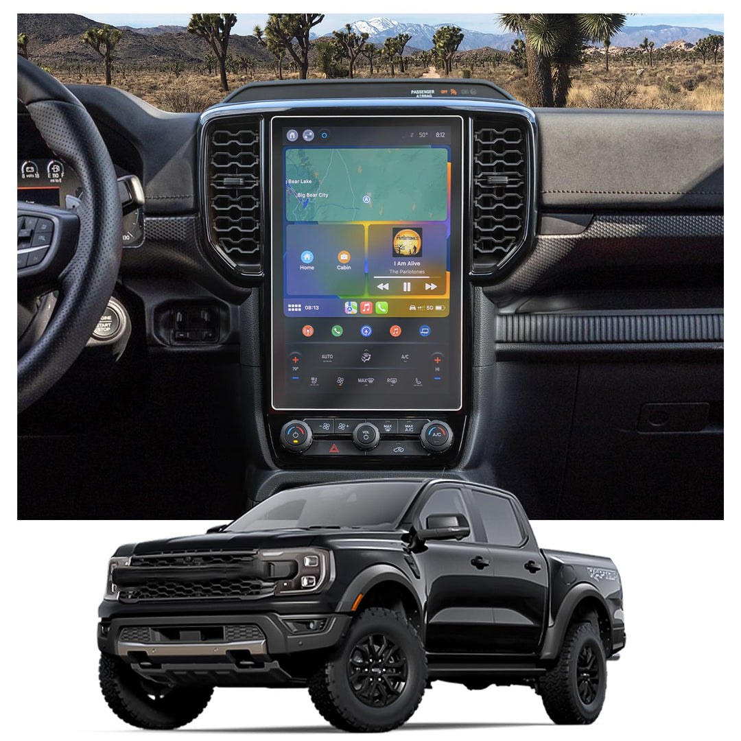 CDEFG Kompatibel mit Ford Ranger Wildtrak X XLT 2023 2024 2025 Navigation Schutzfolie 12 Zoll Sync 4
