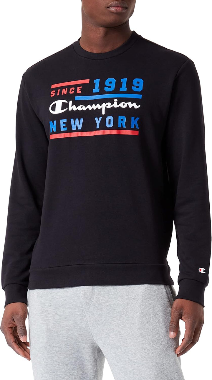 Champion Herren Legacy Graphic Shop Authentic Powerblend Terry Crewneck Sweatshirt S Schwarz, S Schw