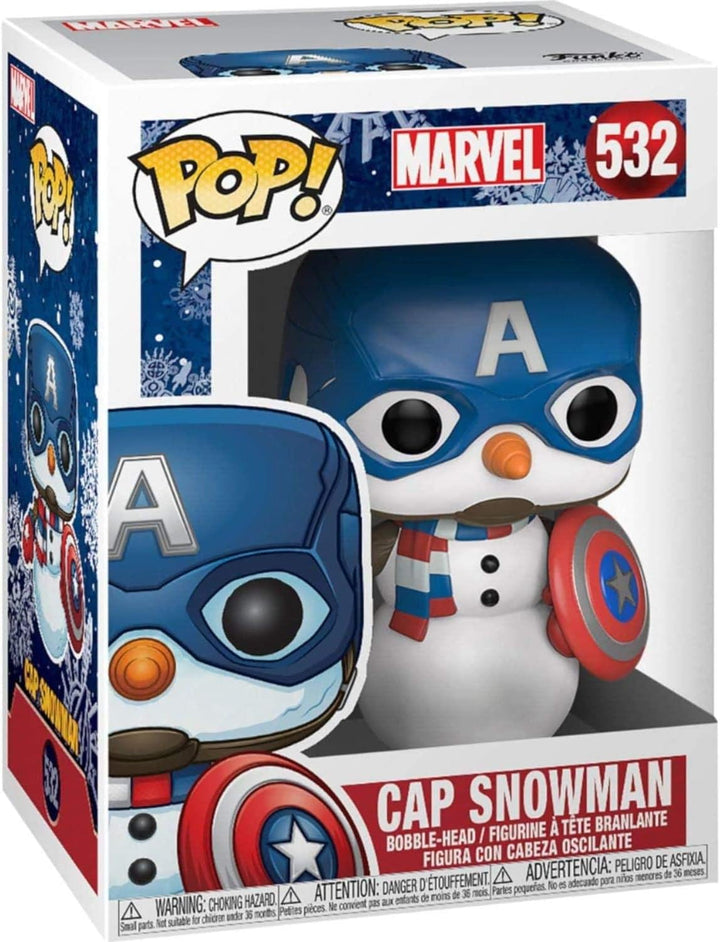 Funko Pop! Bobble Marvel: Holiday - Captain America - Vinyl-Sammelfigur - Geschenkidee - Offizielle