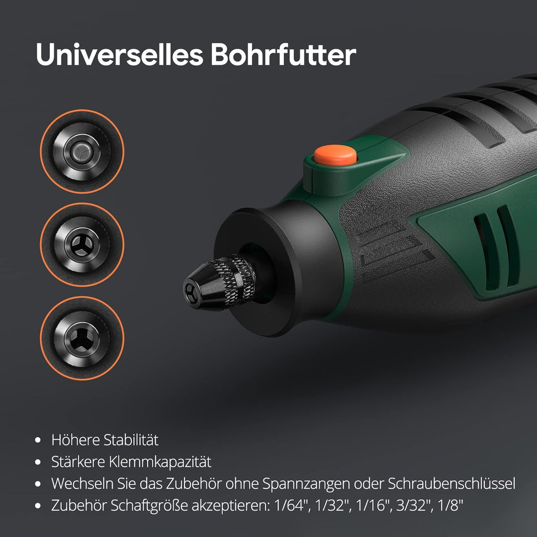 DEPSTECH Multifunktionswerkzeug 200W, Rotationswerkzeug Set mit 128 Zubehörteilen, 6 Variable Drehza