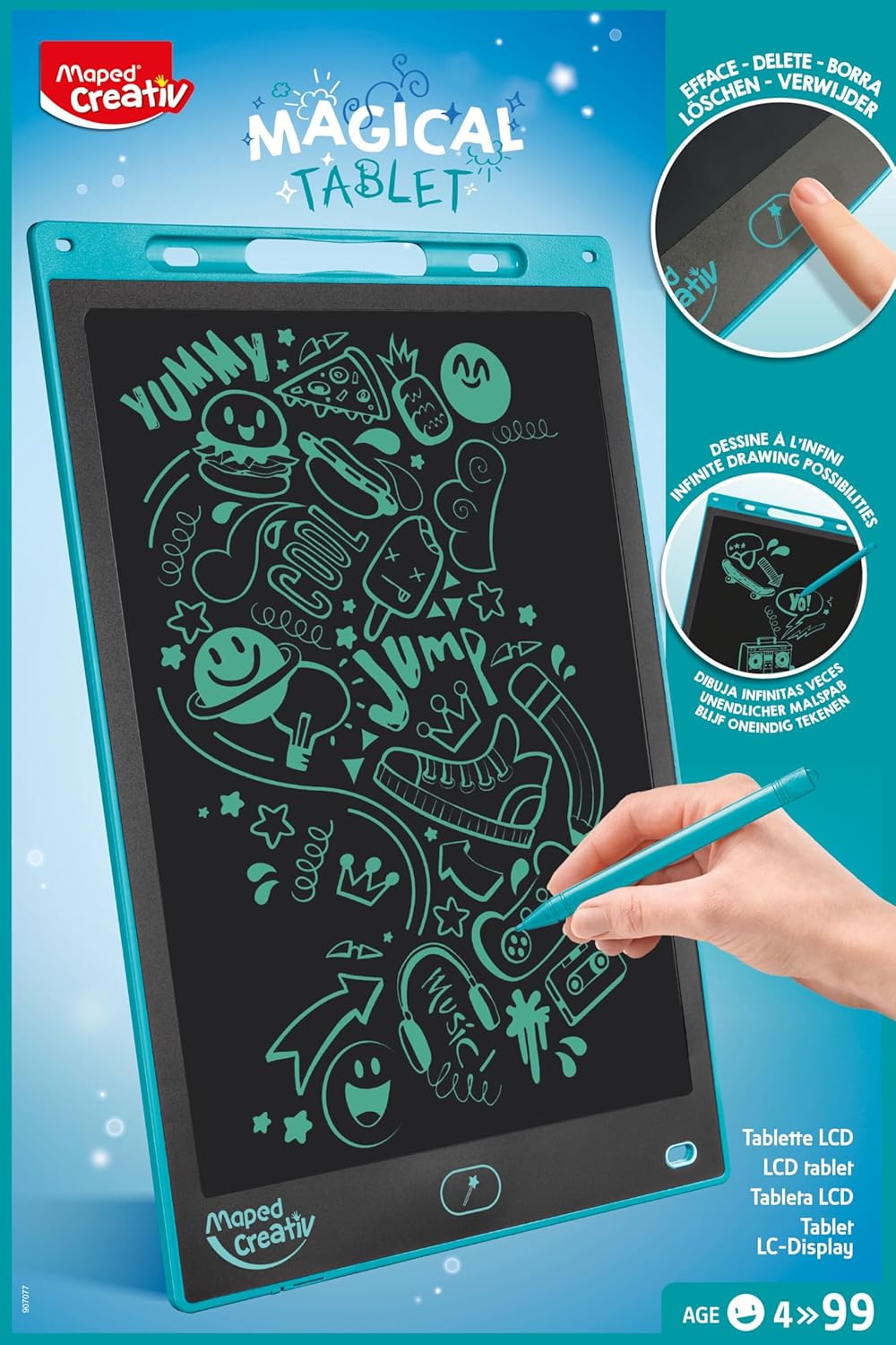 Maped Creativ Magical Board Maxi – LCD-Zeichentablett mit 30,5 cm (12 Zoll) Display + Eingabestift –