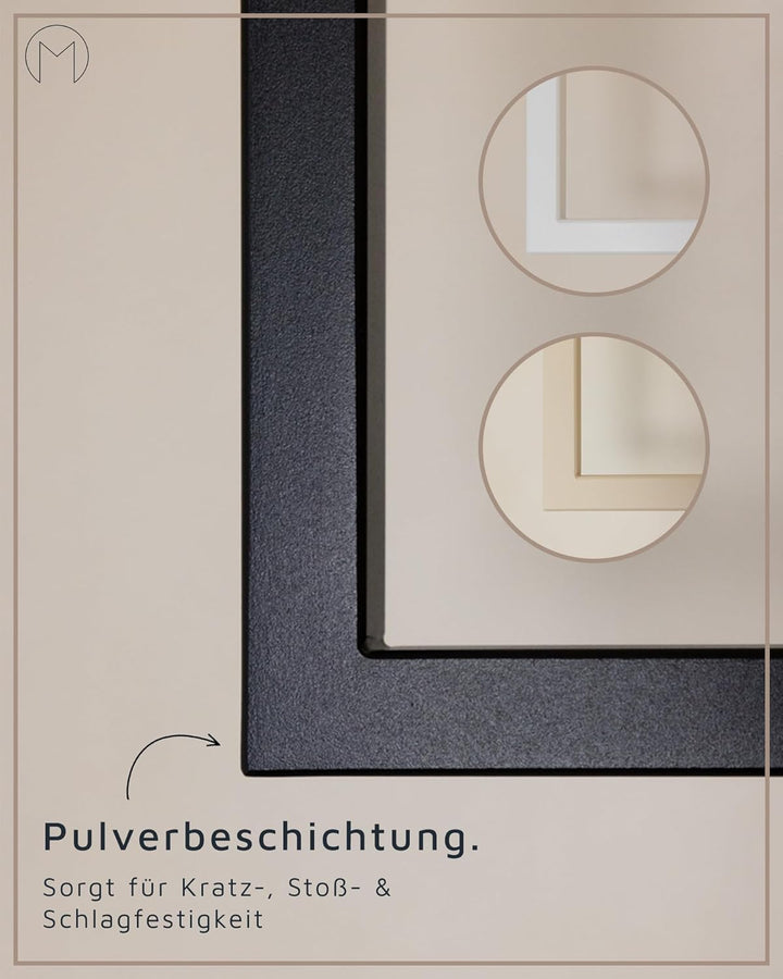 Metallbude Kleiderstange RUBI Schwarz - Eckige Garderobe mit Deckenmontage - Kratz-, Stoss- & Schlag