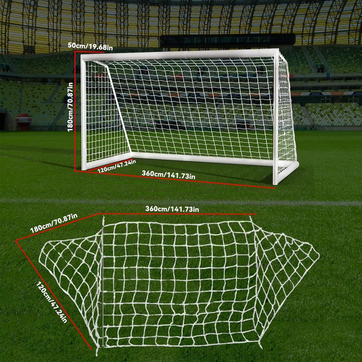 Fussballnetz 3,6x1,8 m Sport Ersatz Fussballtornetz Polypropylenfaser Wetterfeste Zubehör für Fussba