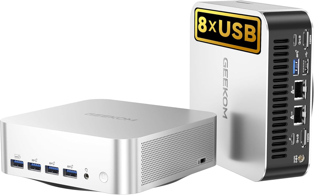 GEEKOM AI Mini PC A8 Max AMD Ryzen 9 8945HS(8 Kerne 16 Threads, bis zu 5.2 GHz), 2.5Gbps Dualer LAN