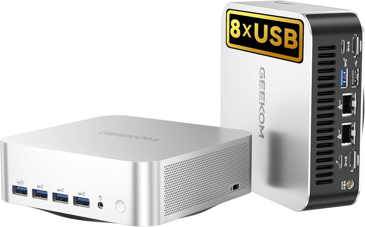GEEKOM AI Mini PC A8 Max AMD Ryzen 9 8945HS(8 Kerne 16 Threads, bis zu 5.2 GHz), 2.5Gbps Dualer LAN