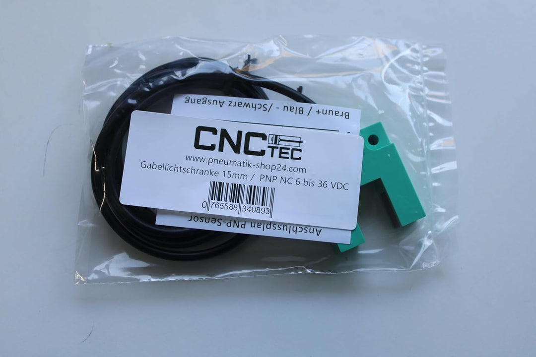 Gabellichtschranke 6 bis 36 Volt NC PNP Erfassungsbereich 15mm U-Lichtschranke Lichtsensor (15mm - P