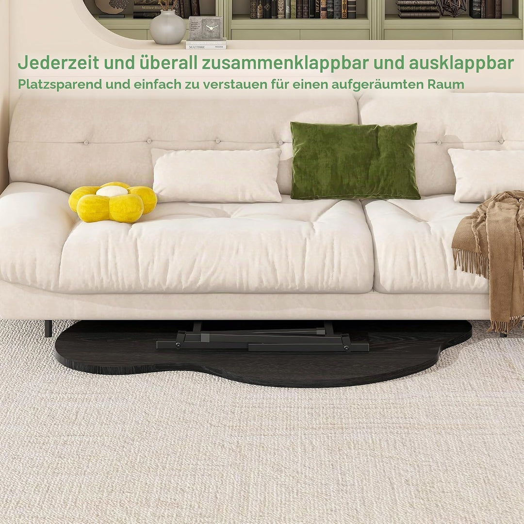 Wolken Couchtisch Klappbarer Tisch Wohnzimmertisch Klein Holz,Beistelltisch Couch, Bodentisch Klappb