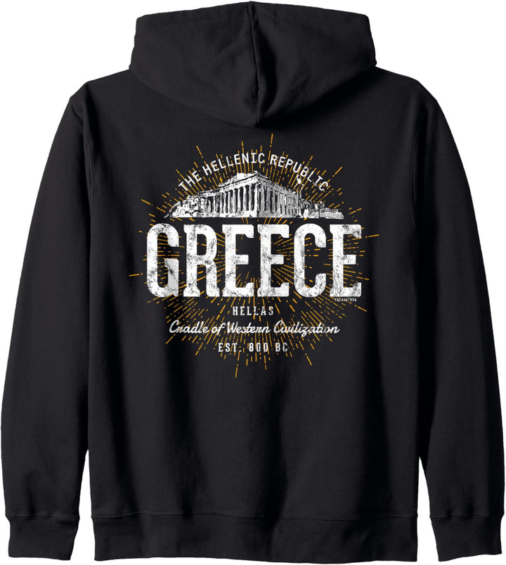 Greece Vintage Stil Retro Griechenland Kapuzenjacke
