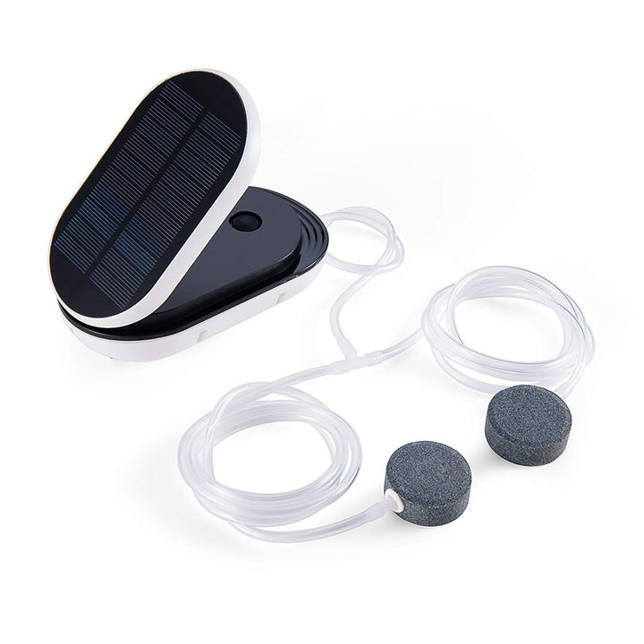 SUNJULY Teichbelüfter Solar, 3 Arbeitsmodi, Leise Einstellbar Aquarium Luftpumpe Sauerstoffpumpe für
