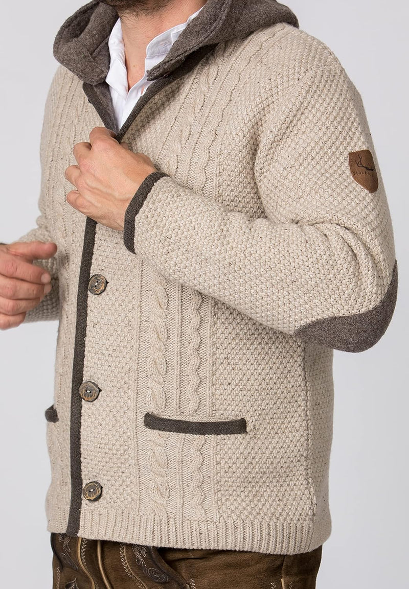 Stockerpoint Herren Jacke Milan Strickjacke, Natur, Standard