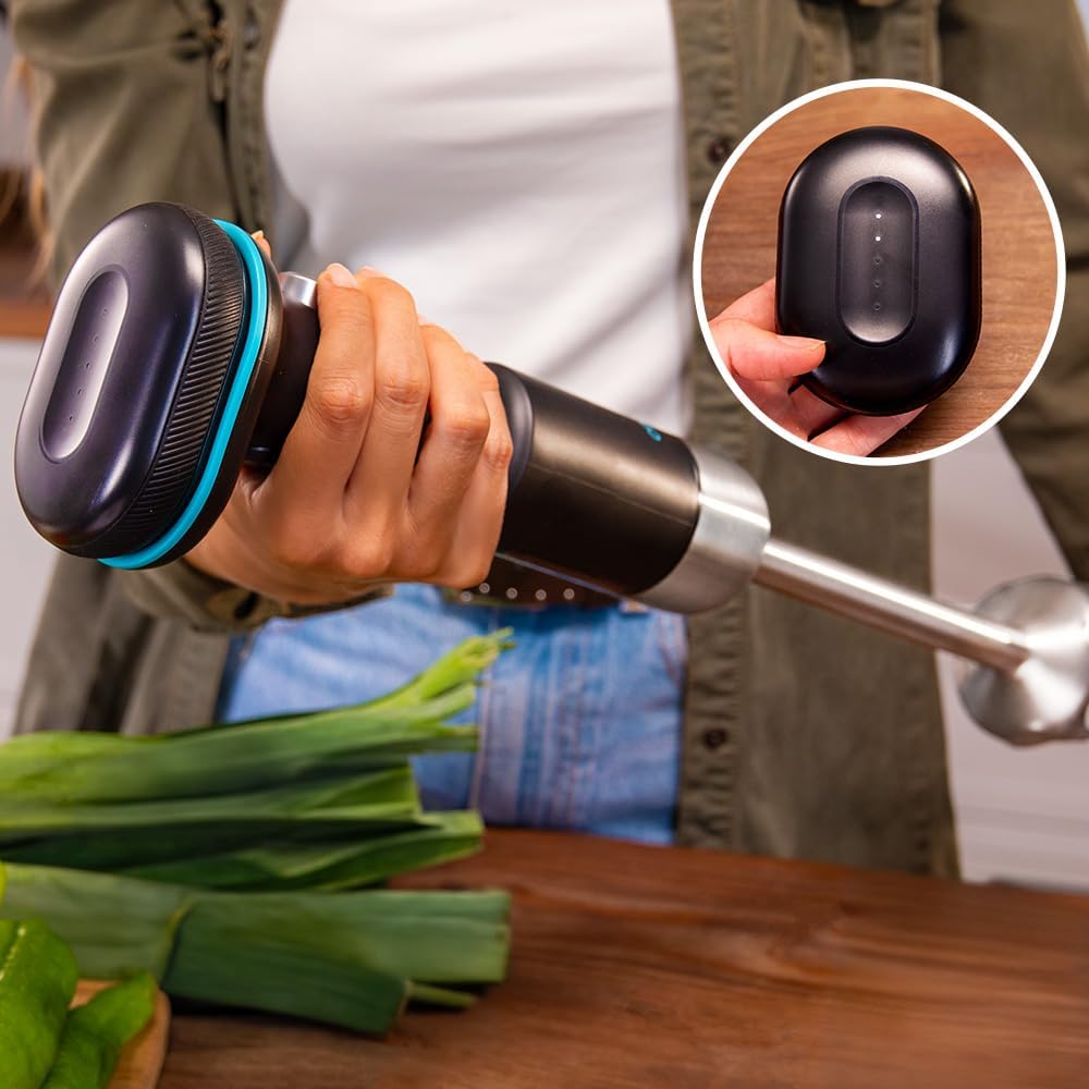 Cecotec Handmixer Tragbar Gleichstrommotor BlendGo Hand. 180W, Akku mit Ladezeit von 2 Stunden, 30 M