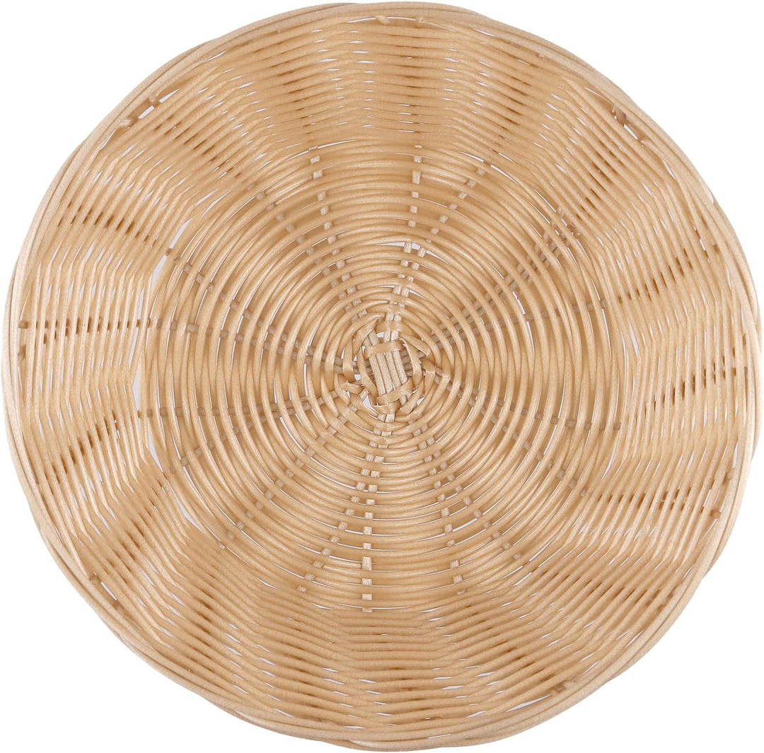 FUNSUEI 12er Set Brotkorb Rund Kunststoff, Brötchenkorb Brotkörbchen aus Plastik, 22 x 6 cm Brot Auf