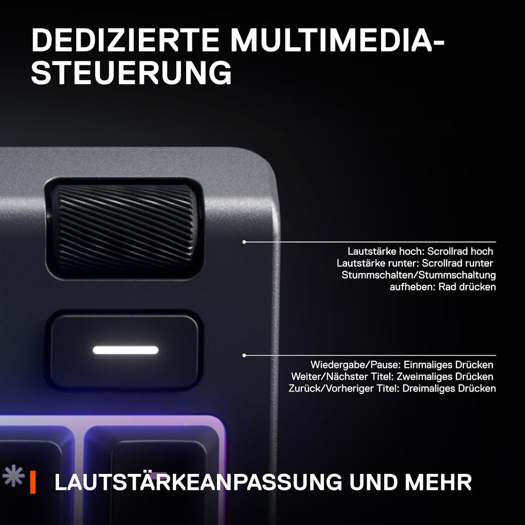 SteelSeries Apex 3 - Gaming Tastatur - 10-Zonen RGB-Beleuchtung - Premium magnetische Handballenaufl