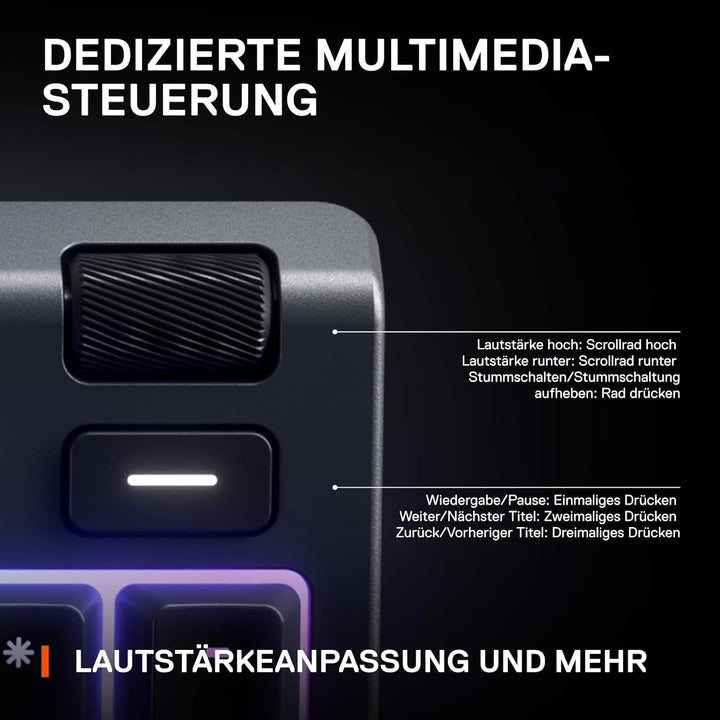 SteelSeries Apex 3 - Gaming Tastatur - 10-Zonen RGB-Beleuchtung - Premium magnetische Handballenaufl