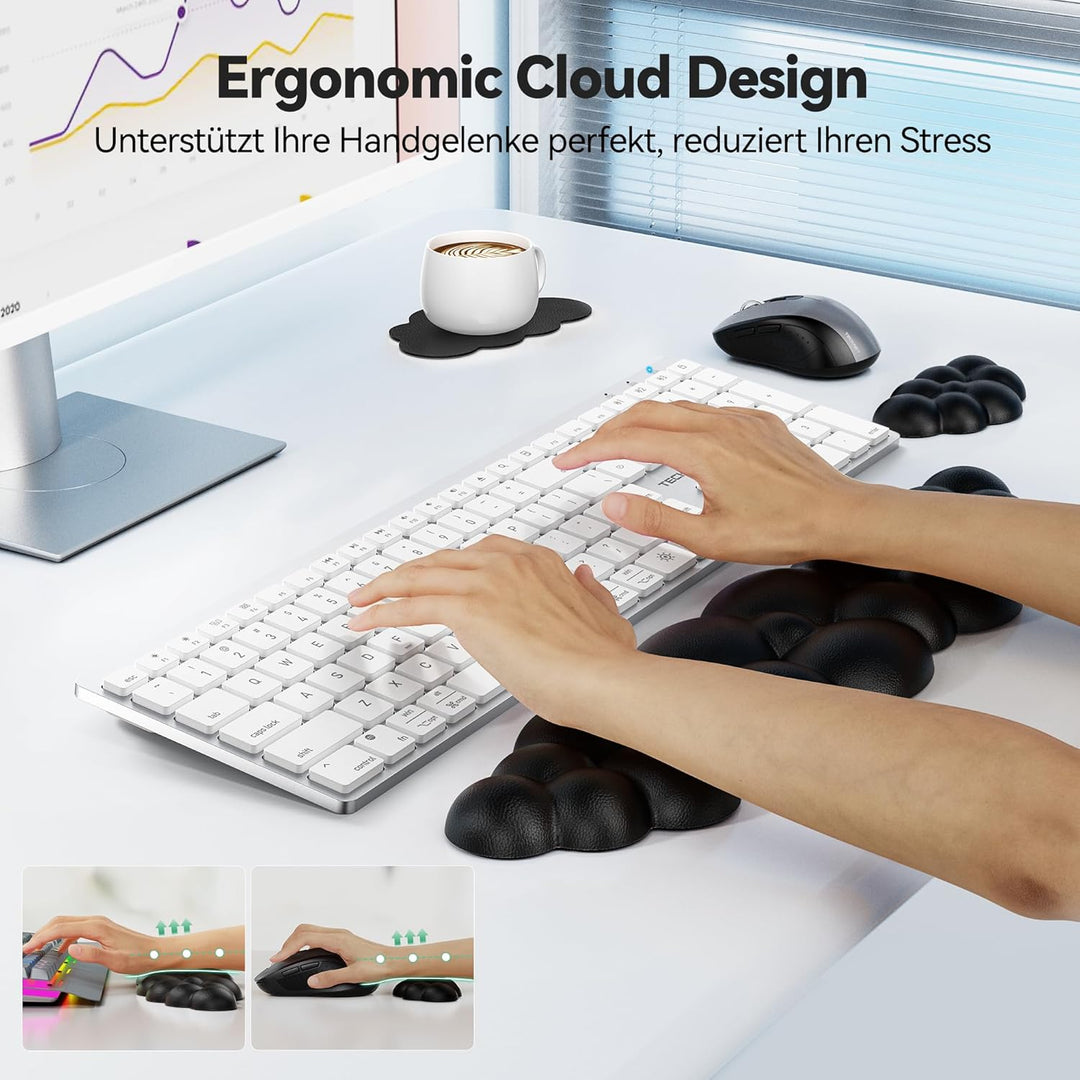 TECKNET Wolke Handballenauflage Tastatur, Ergonomisches & Entspannendes Handgelenk: Memory-Schaum mi
