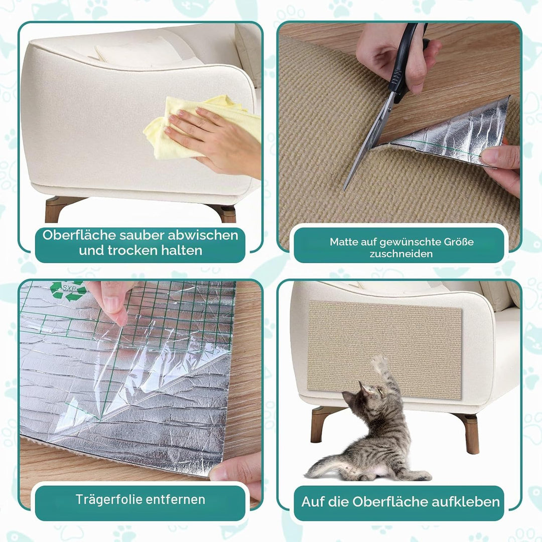 Kratzteppich selbstklebend Kratzmatte Katze Sofa Kratzbretter Katze Wand Kratzbrett Katzen Katzenwan