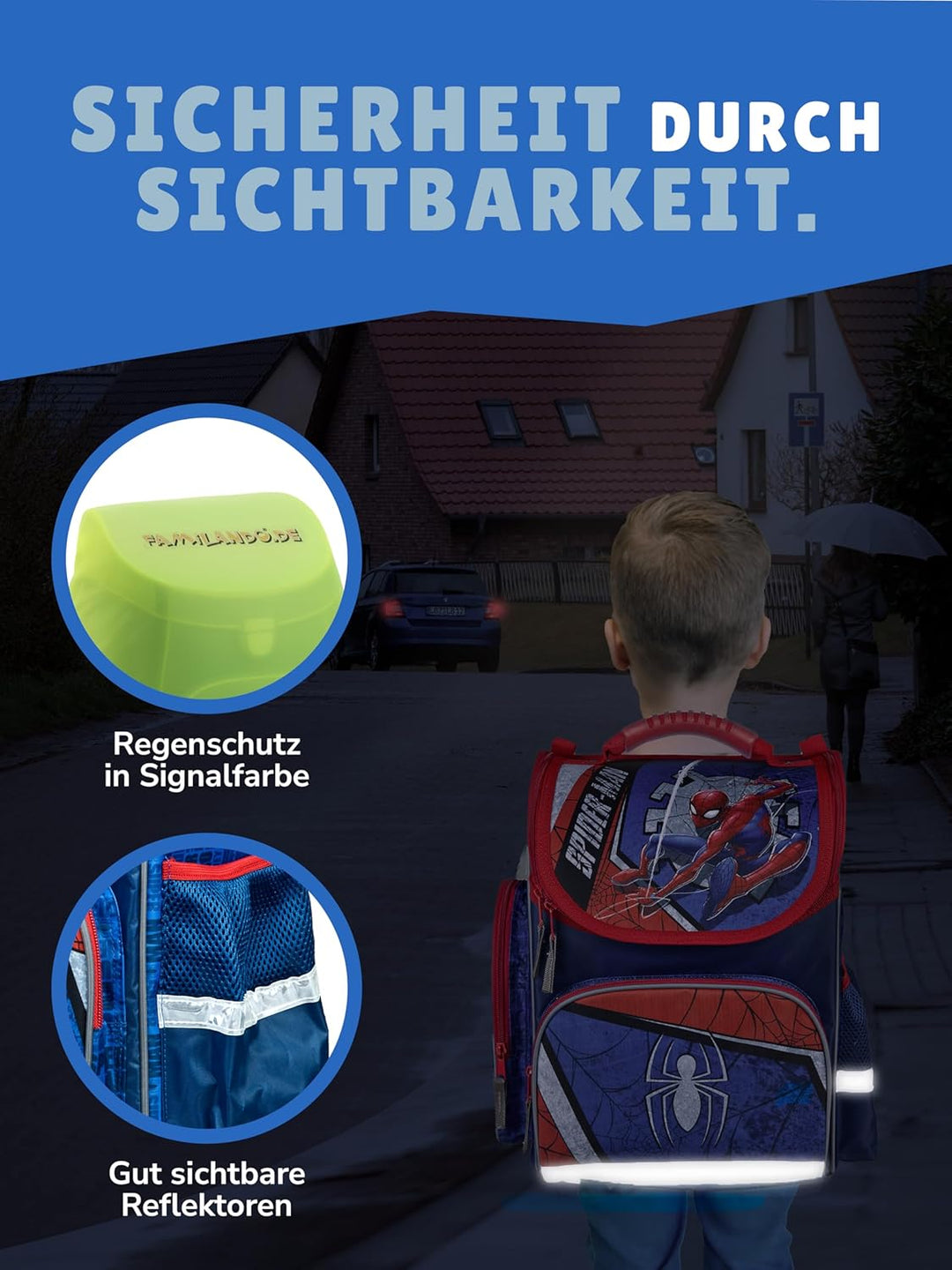 Schulranzen-Set Marvel Spiderman 16 TLG. mit Federmappe, Dose, Flasche, Sporttasche, grosse Schultüt