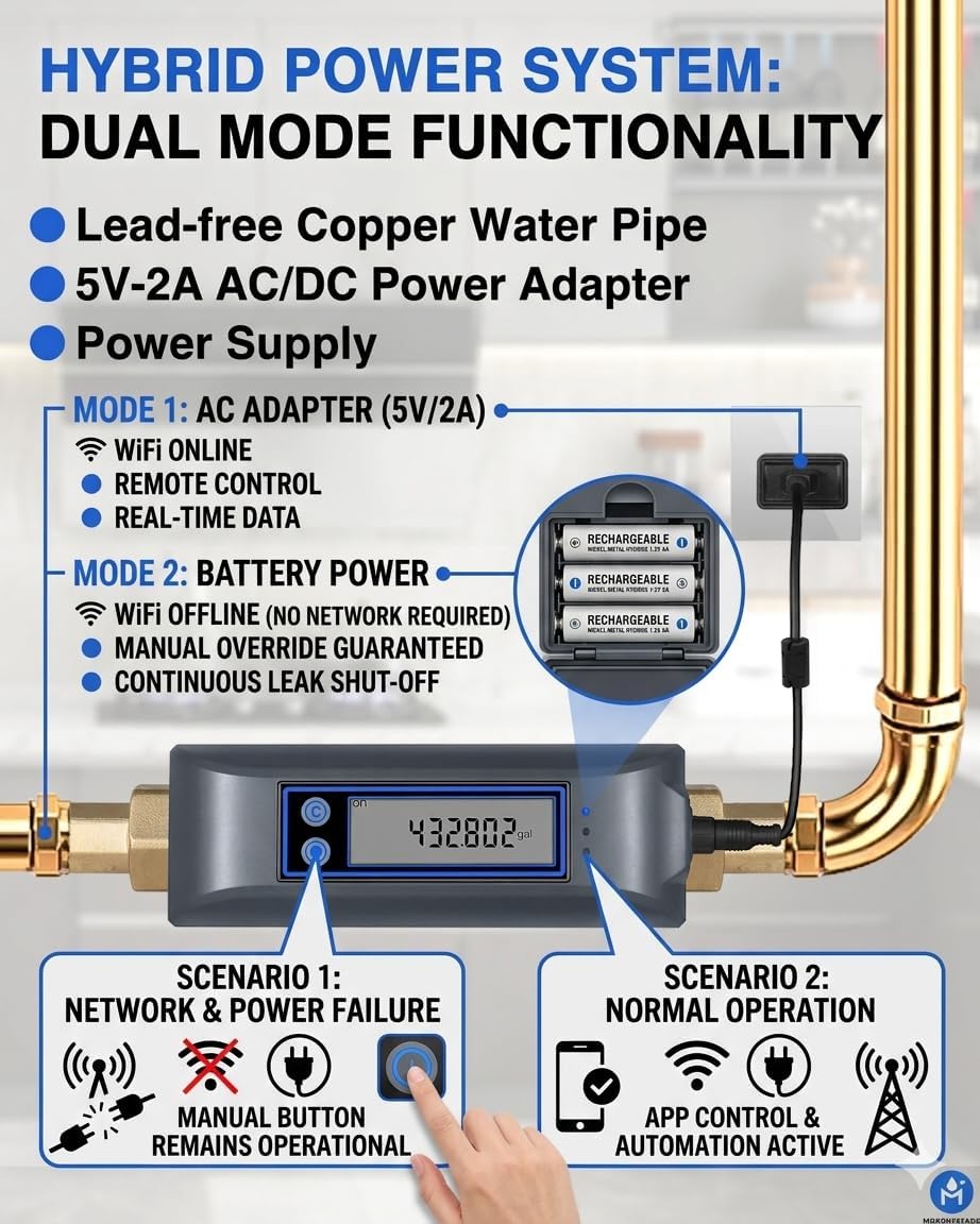 Haozee WiFi Smart-Wasserventil und automatische Abschaltung, Automatisierungsszene funktioniert mit