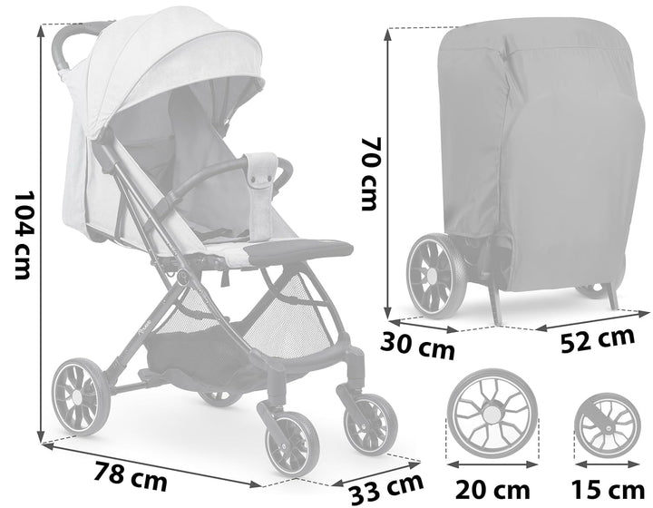Nukido Kinder Wagen Kinderwagen Babywagen Bis 15 kg Grosse Räder Sitzbuggy Buggy Zusammenklappbar Ha