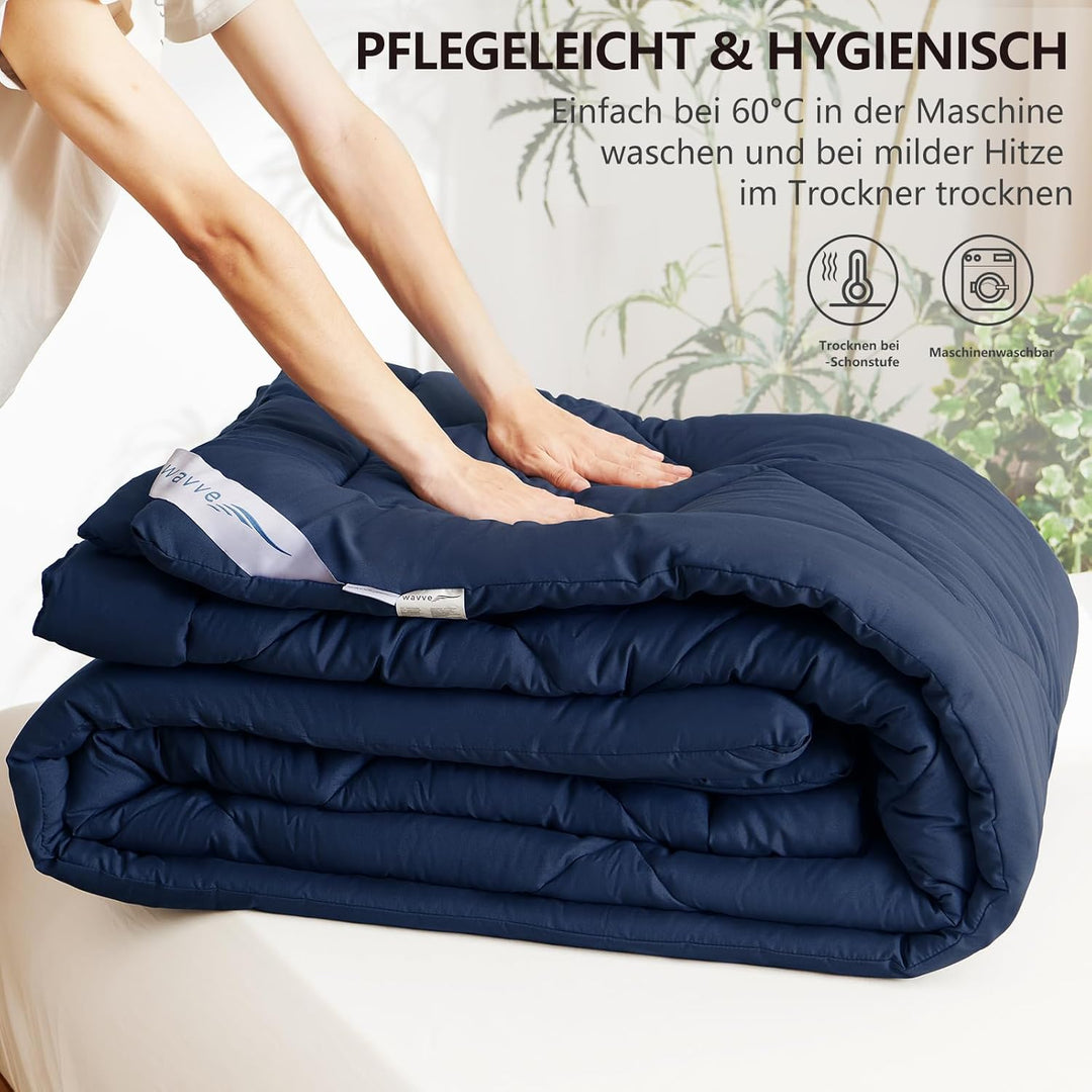 WAVVE Bettdecke 240x220 cm Ganzjahresdecke 4 Jahreszeiten, Steppdecke 300gsm Mikrofaser 220x240, Sup