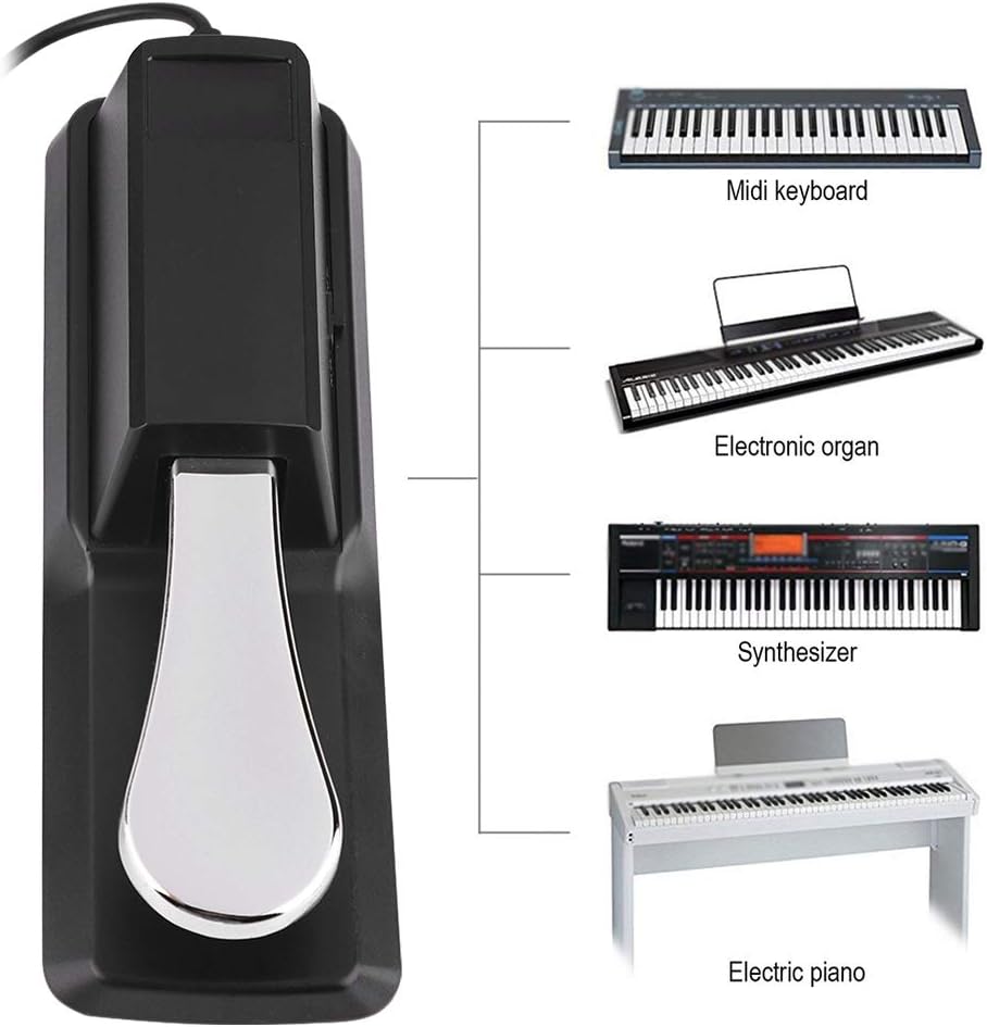 Keyboard Sustain Pedal Digital Piano Dämpfer Universal Zubehör kompatibel mit Electronic Pianos Gebu