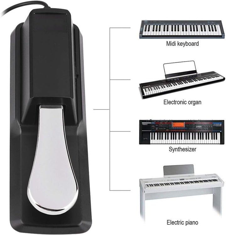 Keyboard Sustain Pedal Digital Piano Dämpfer Universal Zubehör kompatibel mit Electronic Pianos Gebu