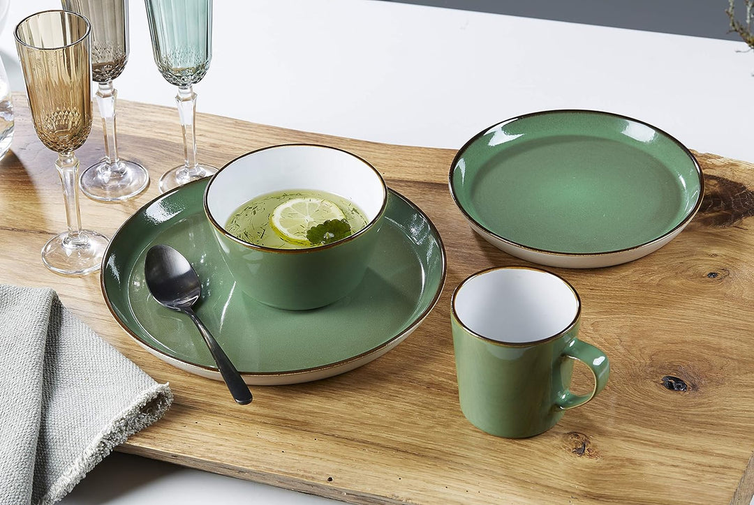 Ritzenhoff & Breker Kaffeebecher-Set Visby, 6-teilig, je 400 ml, Gr端n, Steinzeug, 277449 Kaffeebeche