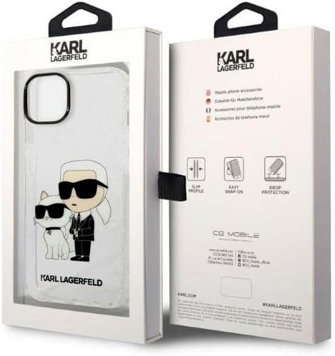 Karl Lagerfeld KLHCP14MHNKCTGT Hülle für iPhone 14 Plus 6,7" transparent hardcase Gliter Karl&Choupe