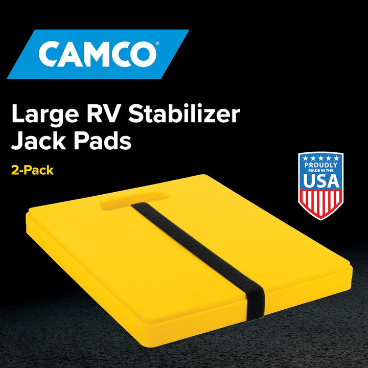 Camco 44541 Grosse Unterlegplatten für Wagenheber und Wohnwagenstützen, 2 Stück Gross ohne Griff, Gr