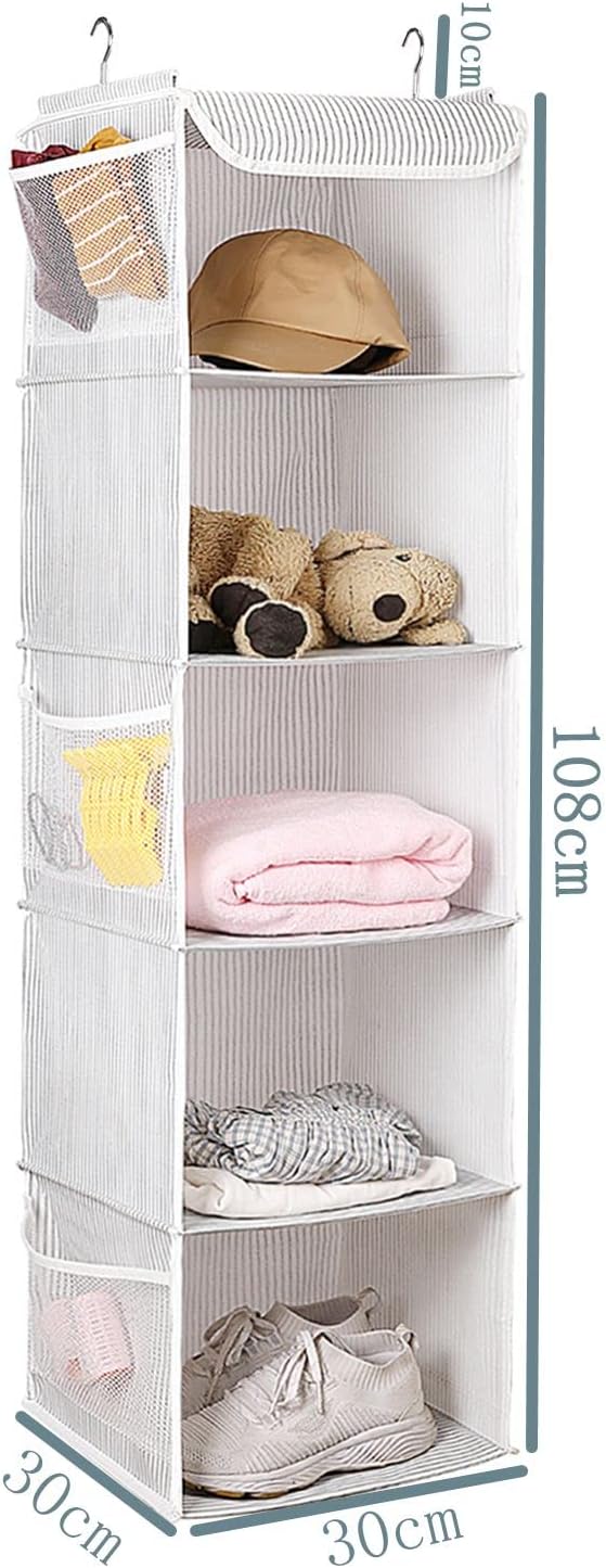 BrilliantJo 2er Set Hängeregal Kleiderschrank Organizer Stoff, 5 Fächer hochwertige Hängeaufbewahrun