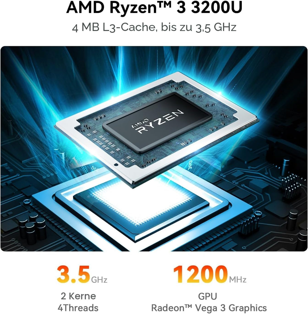Beelink Mini PC EQR6, AMD Ryzen 5 6600H, 6C/12T, bis zu 4.5Ghz, Mini Computer 16G DDR5 RAM 500GB PCI