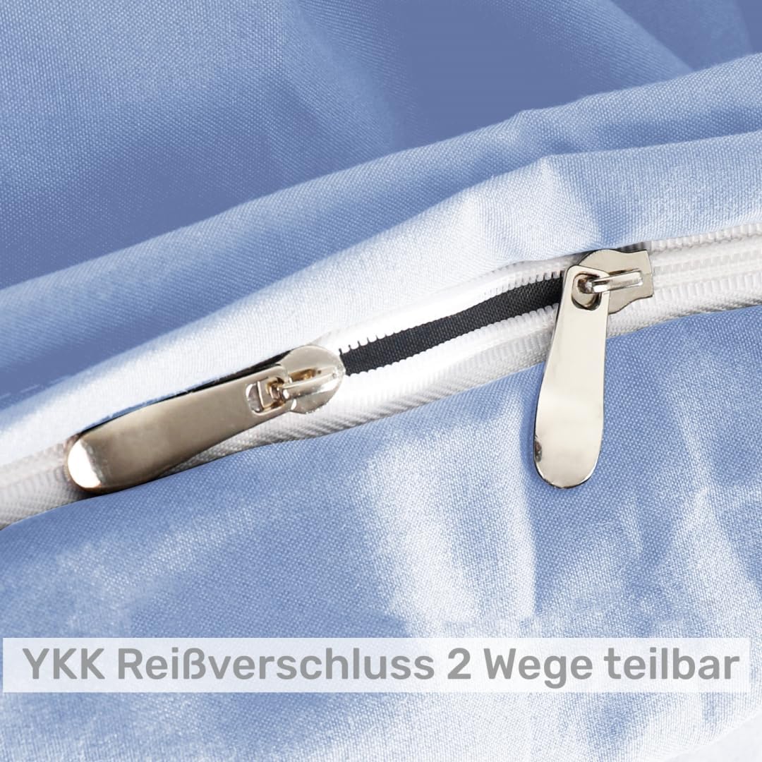 AYSW Bettwäsche gebürstet Microfaser 1 Bettbezug 200x220cm + 2 Kopfkissenbezug 80x80cm mit Reissvers