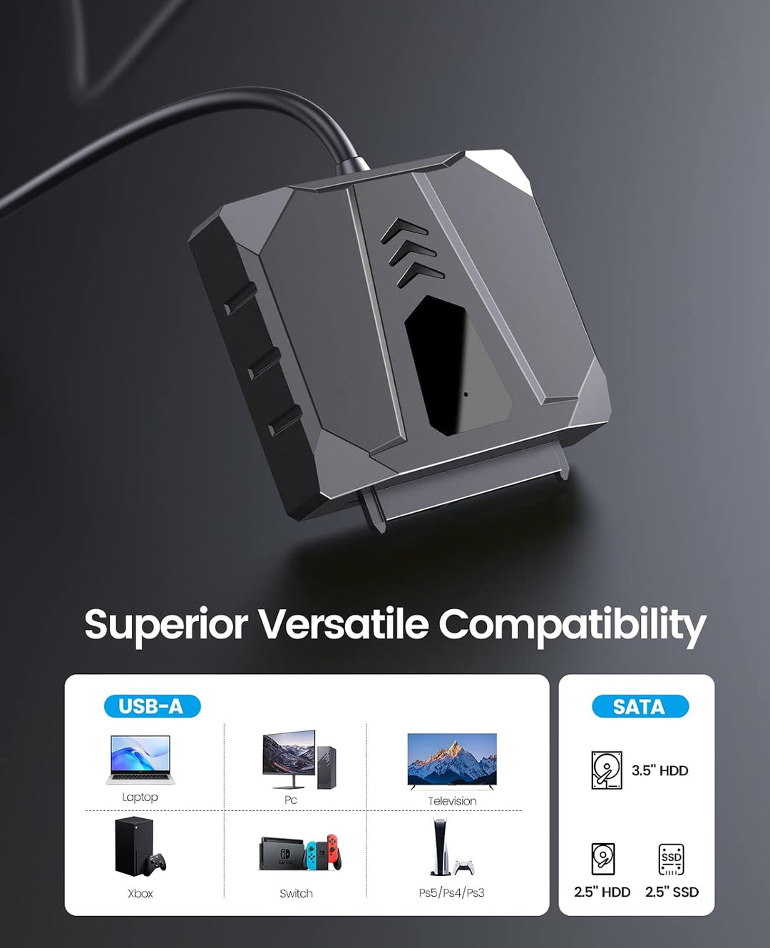 ORICO SATA Kabel Adapter,USB 3.0 zu SATA III Kabel für 3,5 Zoll HDD/SSD Festplatten,Unterstützt UASP