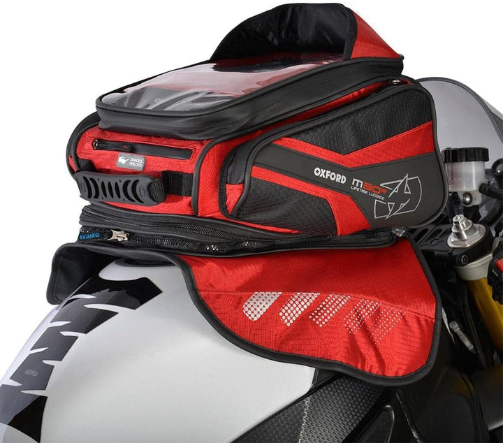 Oxford OL246 Tanktasche, M30R-Magnetbefestigung für Motorrad, Rot, 30 L, M30R Rot/Ausflug, Einfarbig