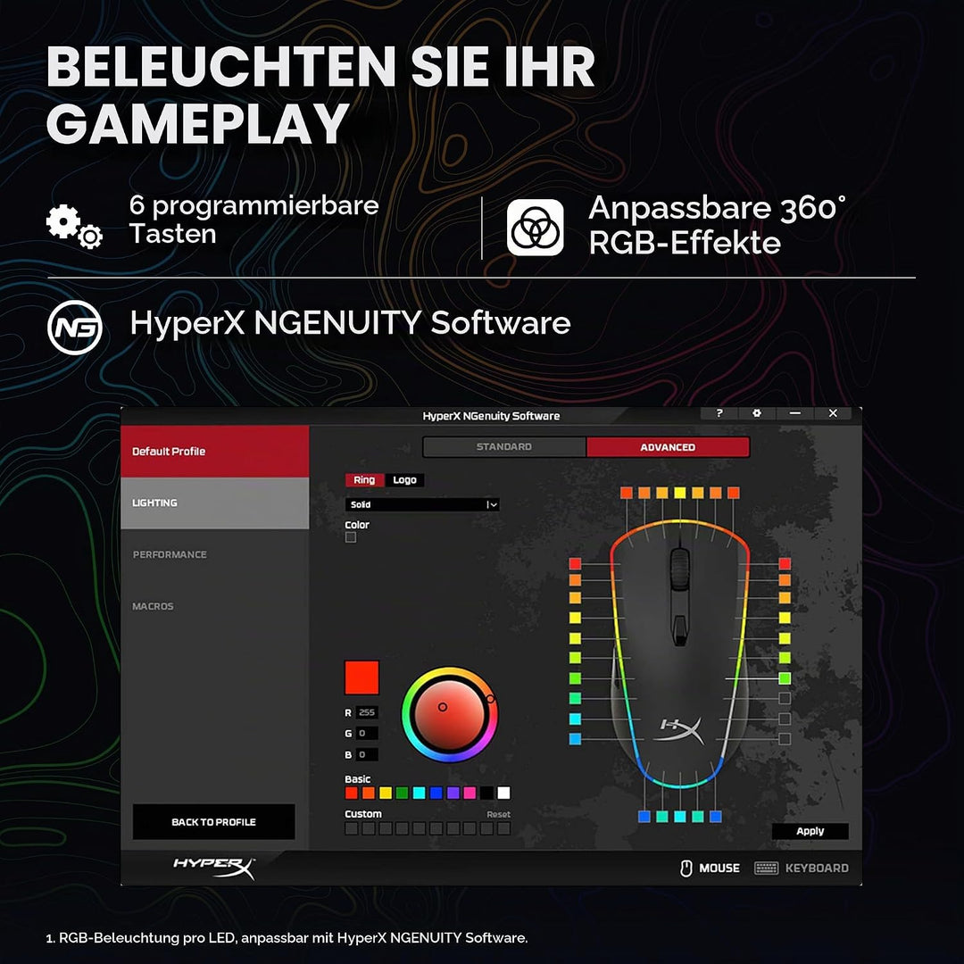 HyperX Pulsefire Surge – RGB Gaming Maus Pulsefire Surge - RGB Single, Pulsefire Surge - RGB Single