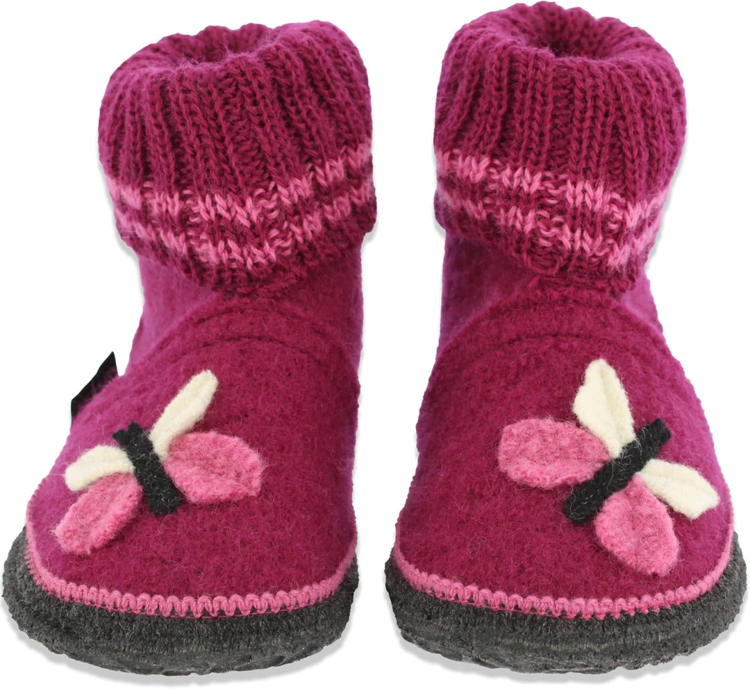 Beck Mädchen Butterfly Hausschuh 27 EU Bordeaux, 27 EU Bordeaux