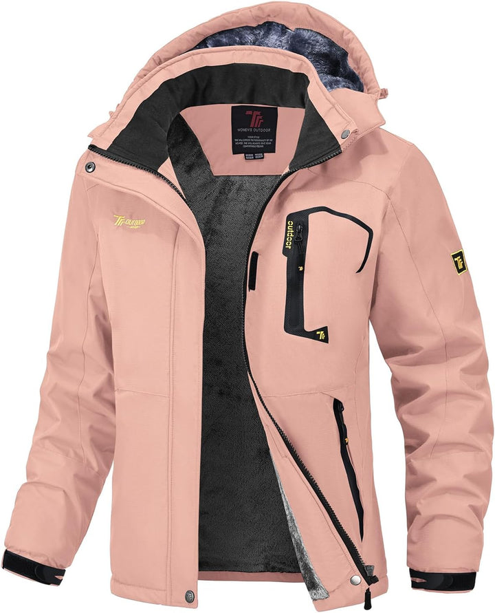 Damen Jacken Fleecejacke Winterjacke Wasserdicht Atmungsaktiv Verdickt Warm Winddicht Softshelljacke
